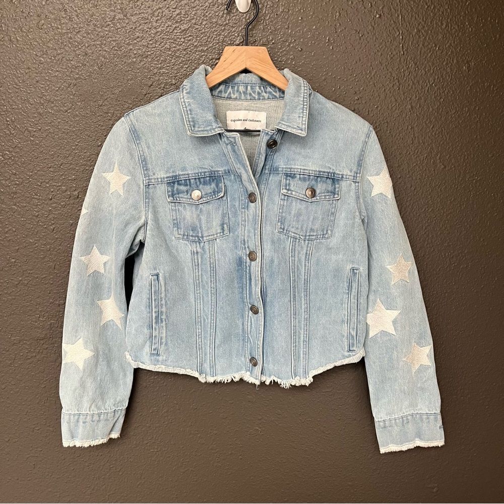 Cupcakes and Cashmere Affleck Embroidered Star Denim Jacket - Picture 2 of 11